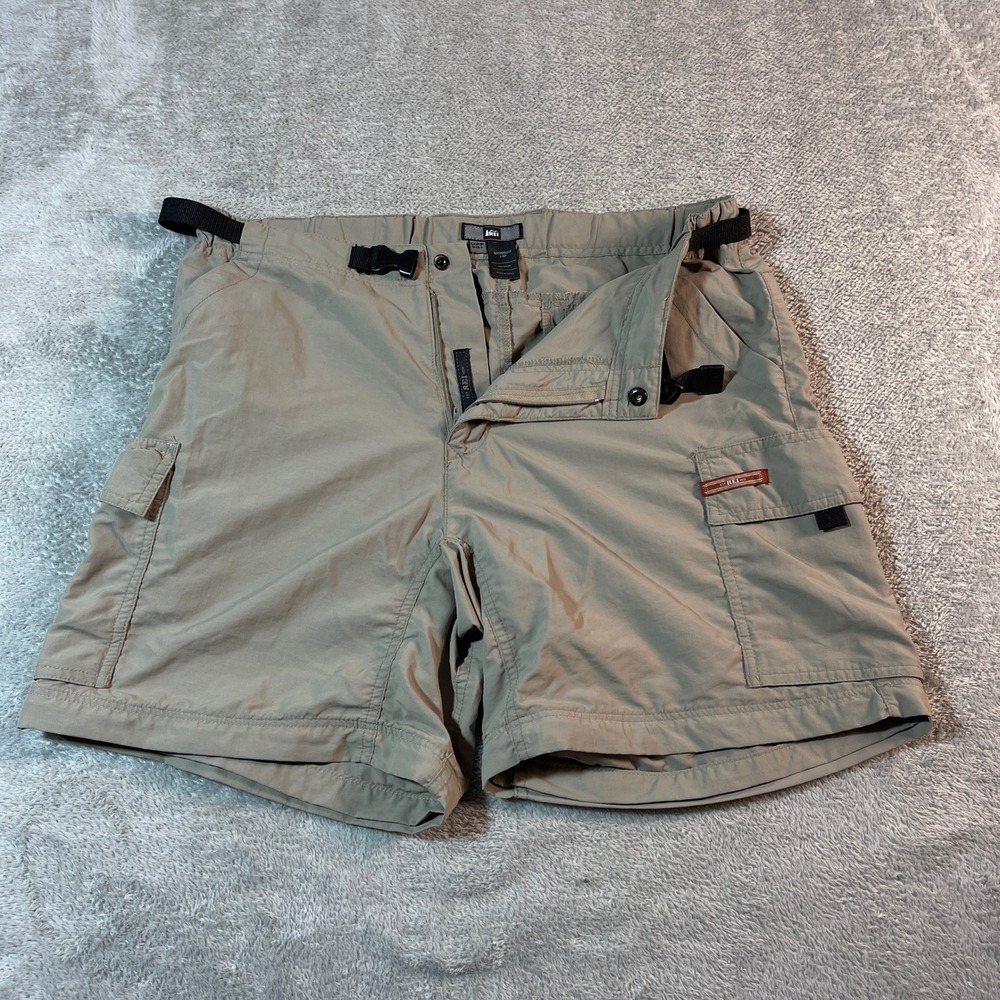 REI Sahara Hiking Shorts Womens 12P Petite Khaki Outdoor‎ Travel Belted